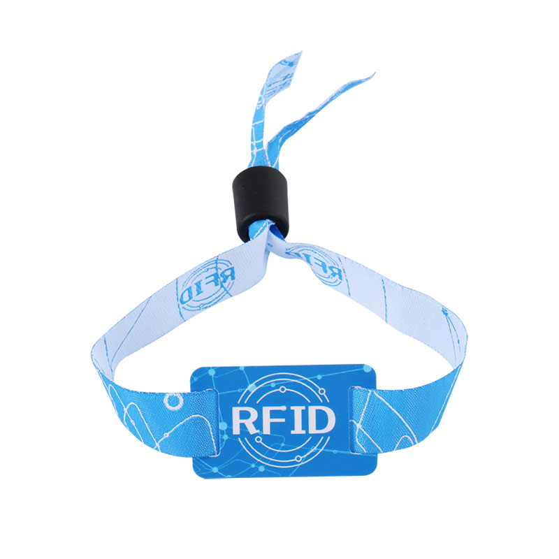 13.56mhz IC চিপ RFID টিকেট প্রক্সিমিটি ব্রেসলেট নাইলন RFID রিস্টব্যান্ড